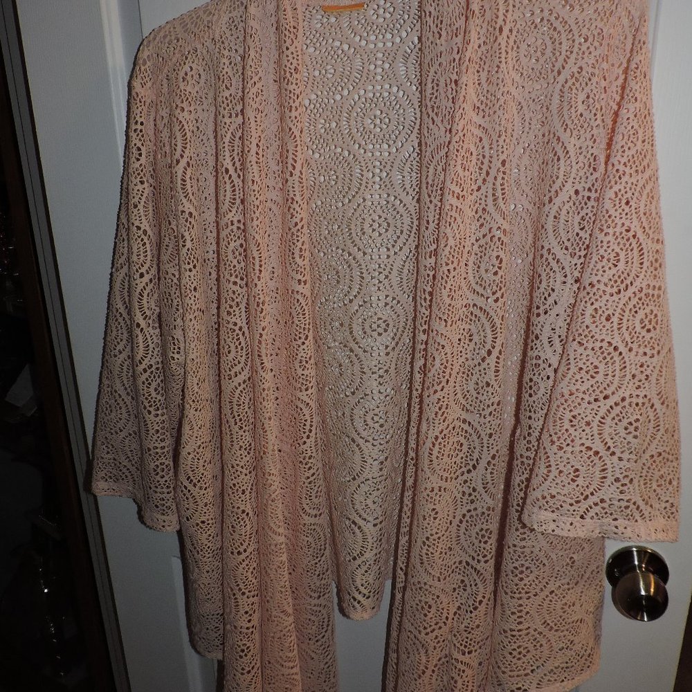 Open front waterfall cardigan - lacy crochet look